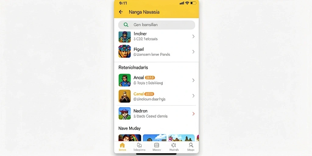 Layar awal dengan grafis menawan dan karakter unik.